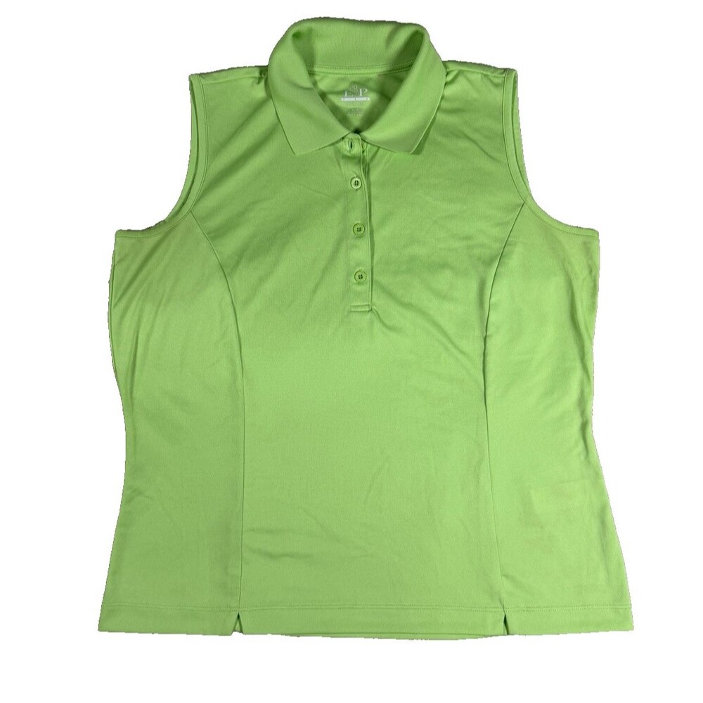 EP Pro Tour Tech Green Sleeveless Golf Polo Women L